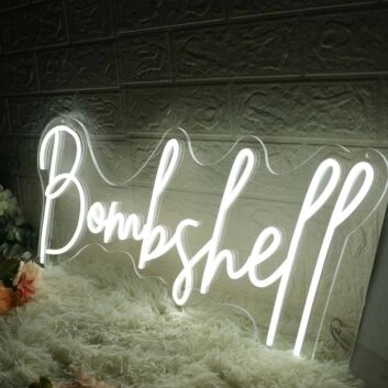 Bombshell White Neon Sign