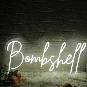 Bombshell White Neon Sign