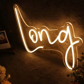 Long Yellow Neon Sign