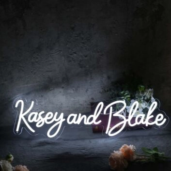 Kasey And Blake White Neon Sign
