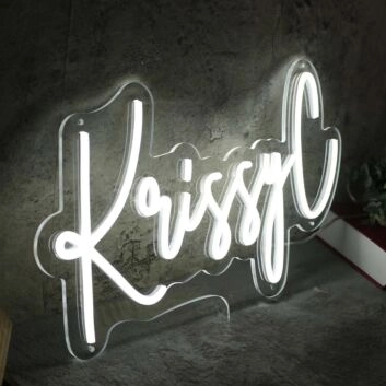 Krissy C White Neon Sign