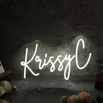 Krissy C White Neon Sign