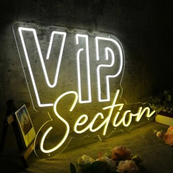 VIP Section Yellow Neon Sign