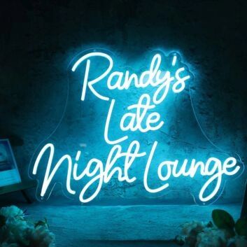 Randys Late Night Lounge Blue Neon Sign