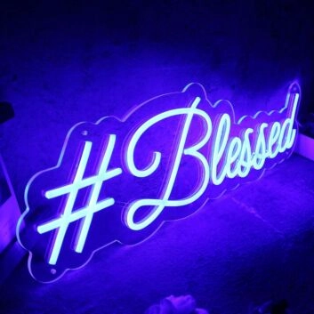 Blessed Blue Neon Sign