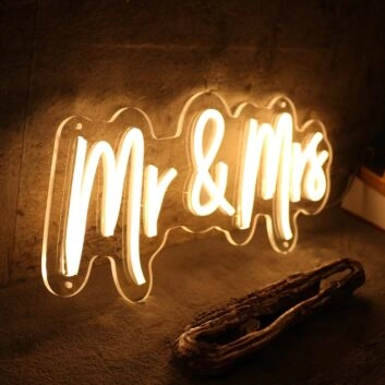 Mr And Mrs Yellow Neon Sign