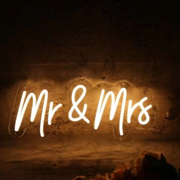 Mr And Mrs Yellow Neon Sign
