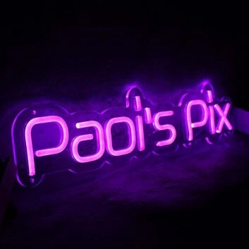 Papis Pix Purple Neon Sign