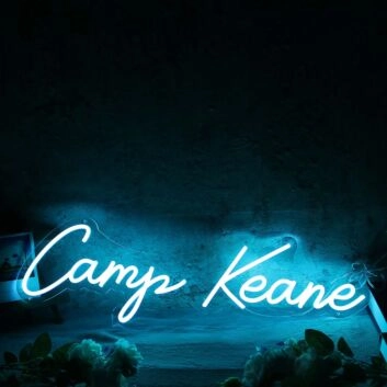 Camp Keane Blue Neon Sign