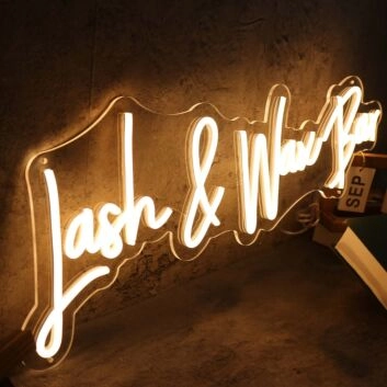 Lash And Wax Bar Yellow Neon Sign