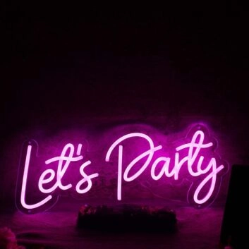 Pink Lets Party Custom Neon Sign