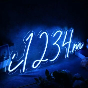 I am 1234 Blue Neon Sign