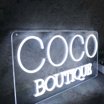 Coco Boutique White Neon Sign