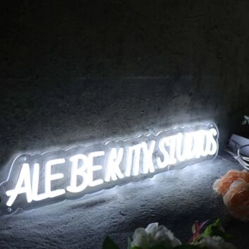Ale Beauty Studios White Neon Sign