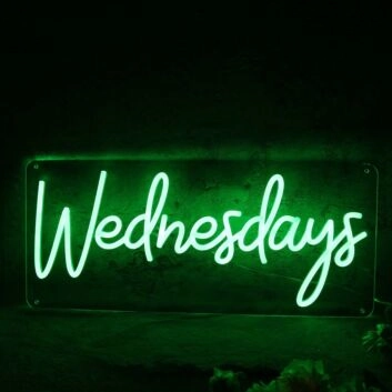 Wednesdays Green Neon Sign