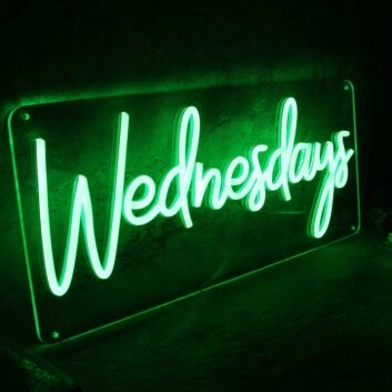 Wednesdays Green Neon Sign