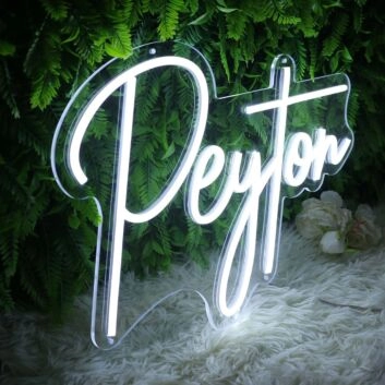 Peyton White Neon Sign