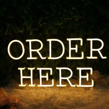 Order Here Yellow Neon Sign