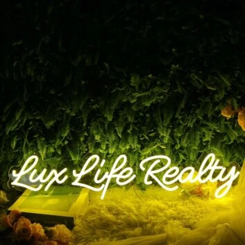 Lux Like Realty Yellow Neon Sign
