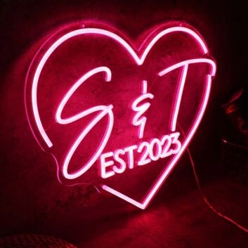 S And T EST 2023 Red Neon Sign