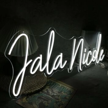 Jala Nicole White Neon Sign