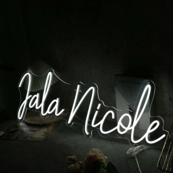 Jala Nicole White Neon Sign