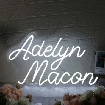 Adelyn Macon White Neon Sign
