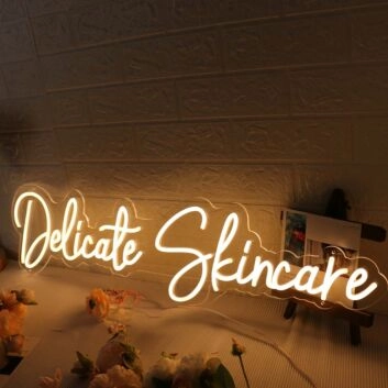 Delicate Skincare Yellow Neon Sign