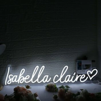 Isabella Claire White Neon Sign