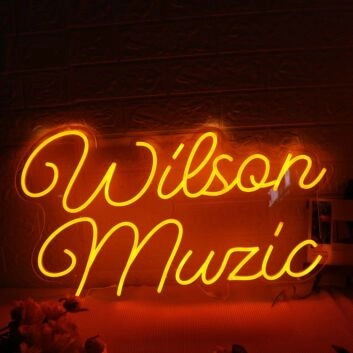 Wilson Music Orange Neon Sign