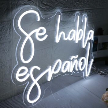 Se Habla Espanol White Neon Sign
