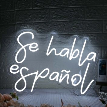 Se Habla Espanol White Neon Sign