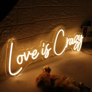 Love Is Crazy Yellow Neon Sign