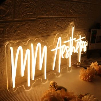 MM Aesthetics Yellow Neon Sign