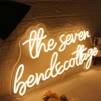 The Seven Bends Cottage Yellow Neon Sign