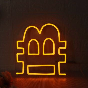 Baht Currency Symbol Yellow Neon Sign