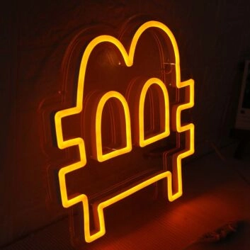 Baht Currency Symbol Yellow Neon Sign