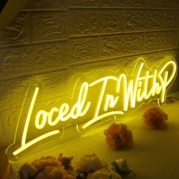 Loced In With P Yellow Neon Sign