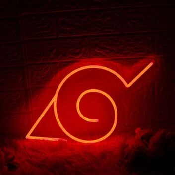 Konoha Village Red Neon Sign