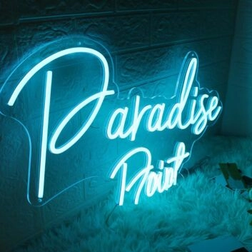 Paradise Point Blue Neon Sign