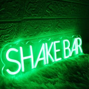 Shake Bar Green Neon Sign