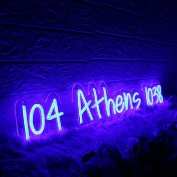 104 Athens 1038 Blue Neon Sign