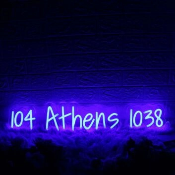 104 Athens 1038 Blue Neon Sign