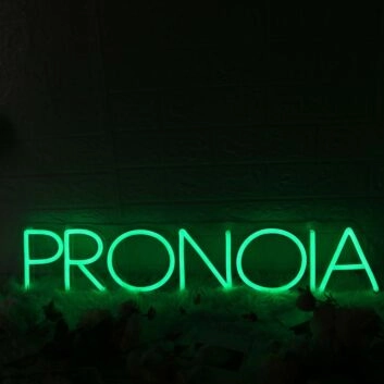 Pronoia Green Neon Sign
