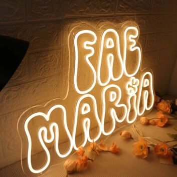 Fae Maria Yellow Neon Sign