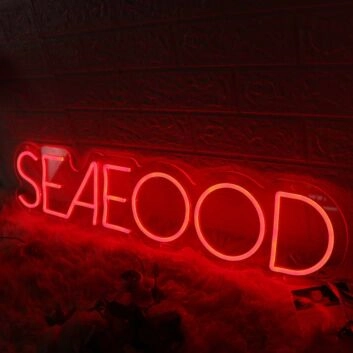 SEA FOOD Red Neon Sign
