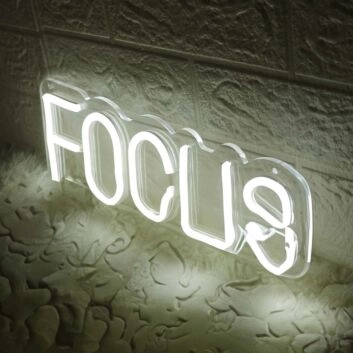 Focus White Neon Sign