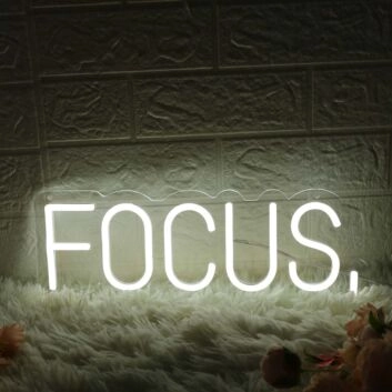 Focus White Neon Sign