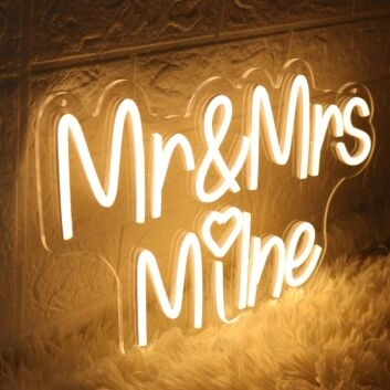 Mr And Mrs Milne Yellow Neon Sign