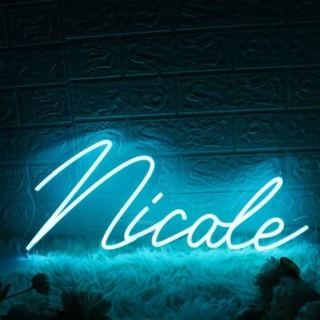 Nicole Blue Neon Sign